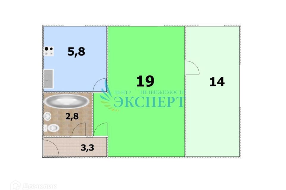 Продаётся 2-комнатная квартира, 45 м²