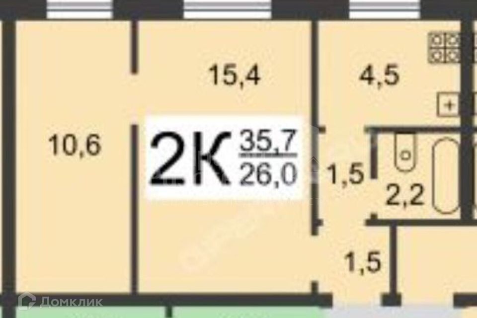 Сдаётся 2-комнатная квартира, 35.7 м²