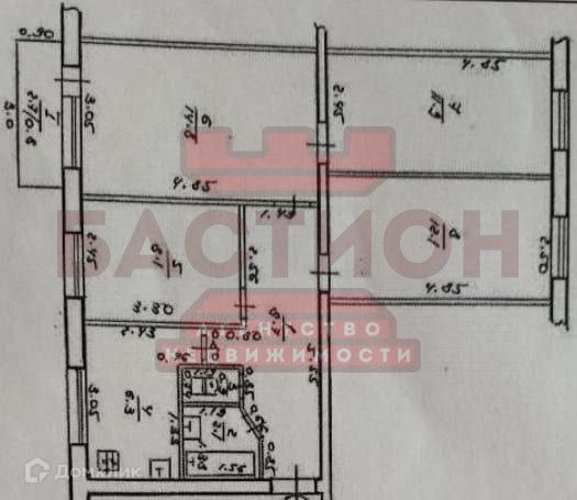 Продаётся 4-комнатная квартира, 70 м²