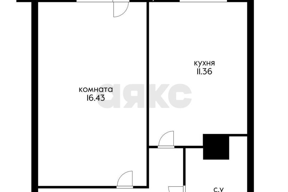 Продаётся 1-комнатная квартира, 37.8 м²