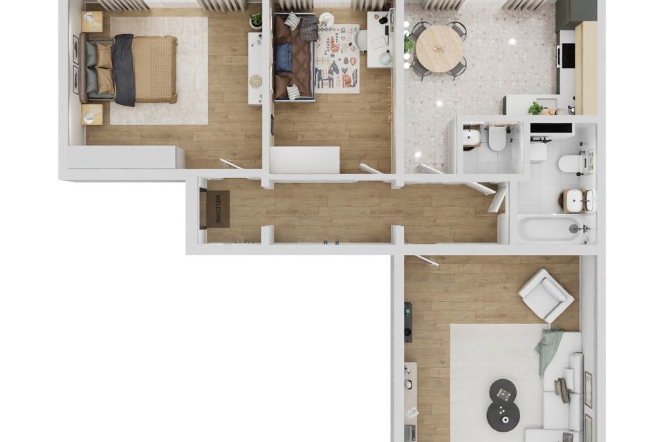 Продаётся 3-комнатная квартира, 85.6 м²