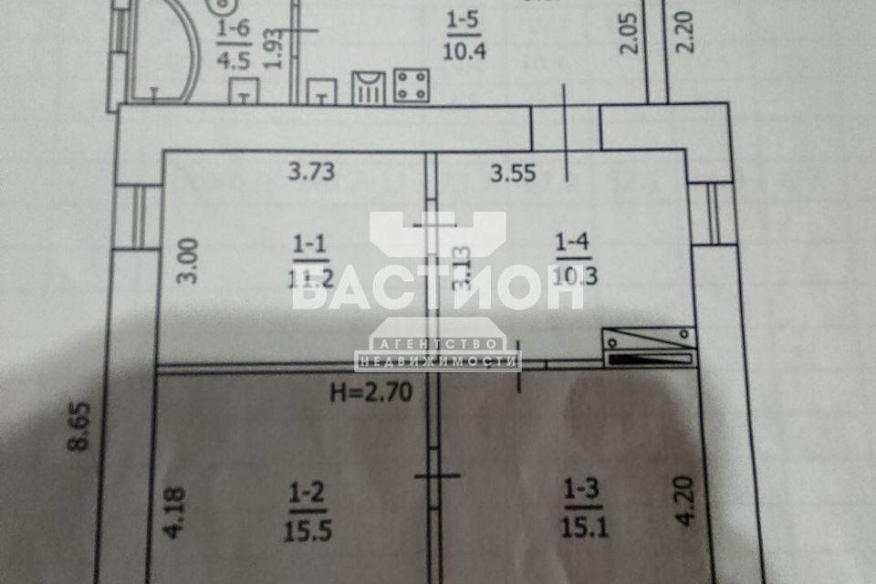 Продаётся 1-этажный дом, 73.7 м²
