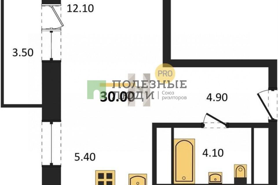 Продаётся студия, 30 м²