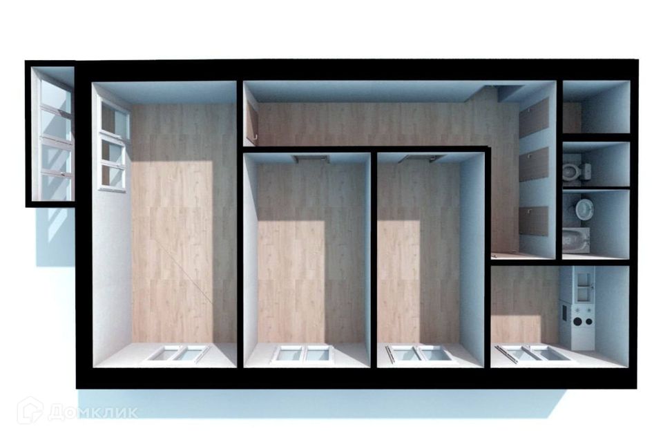 Продаётся 3-комнатная квартира, 61.4 м²
