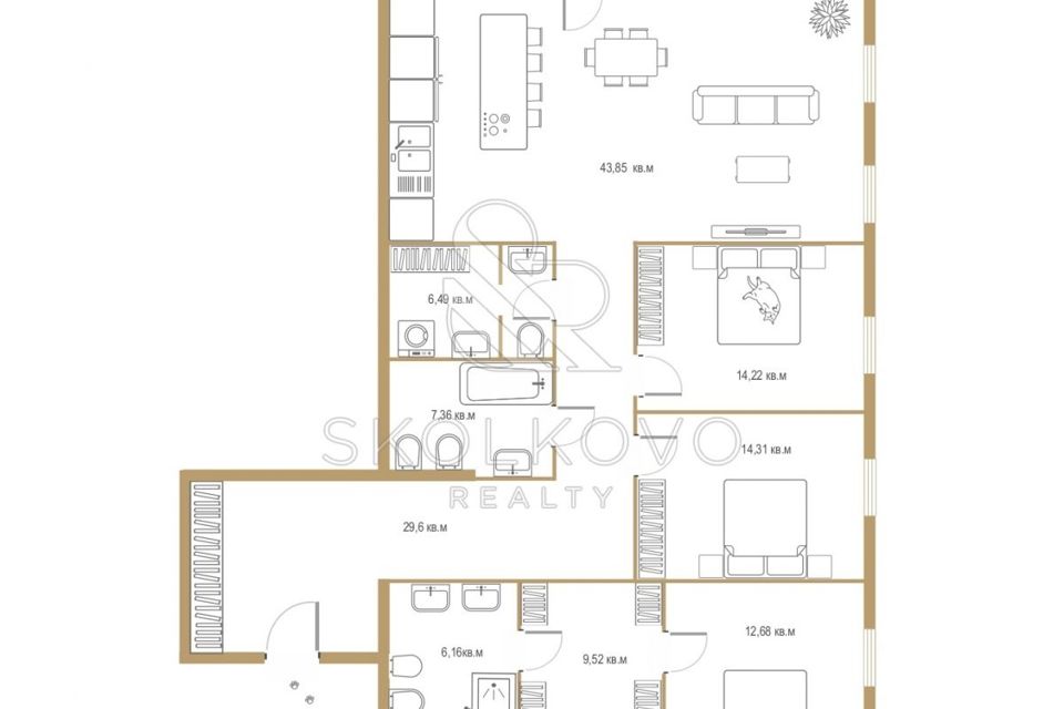 Продаётся 4-комнатная квартира, 150 м²