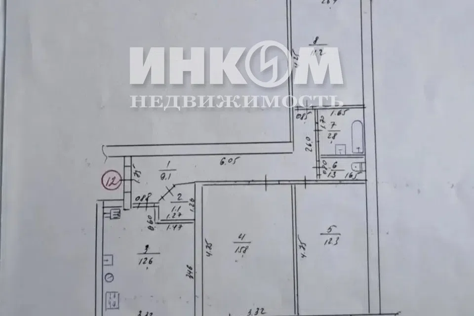 Продаётся 3-комнатная квартира, 68.2 м²