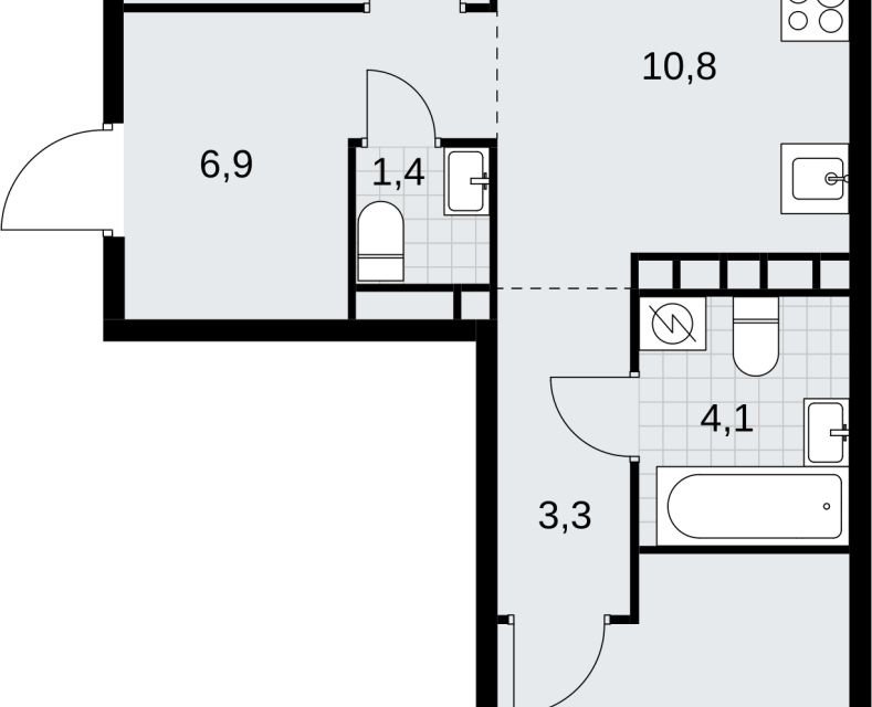 Продаётся студия, 59.6 м²