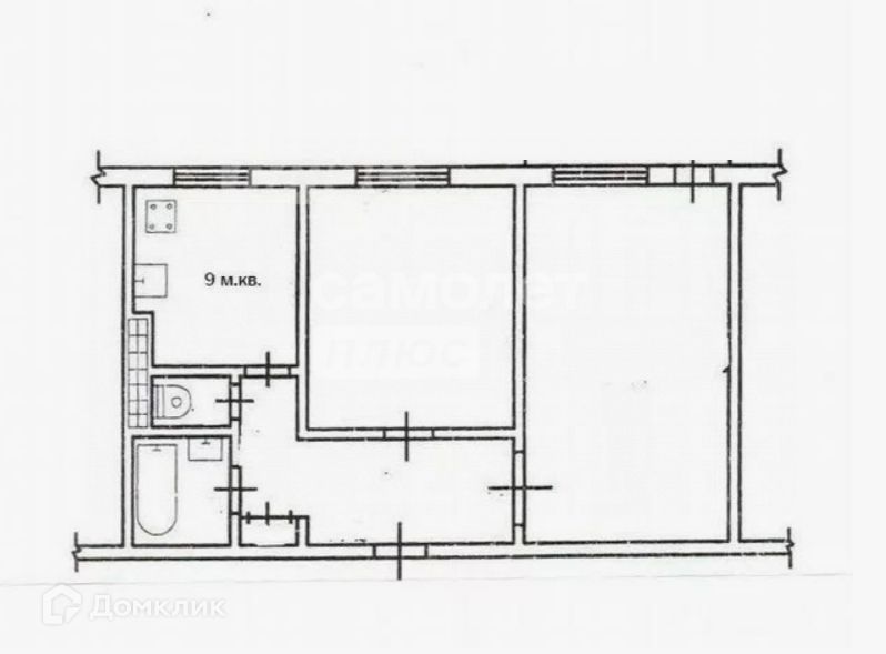 Продаётся 2-комнатная квартира, 49.1 м²