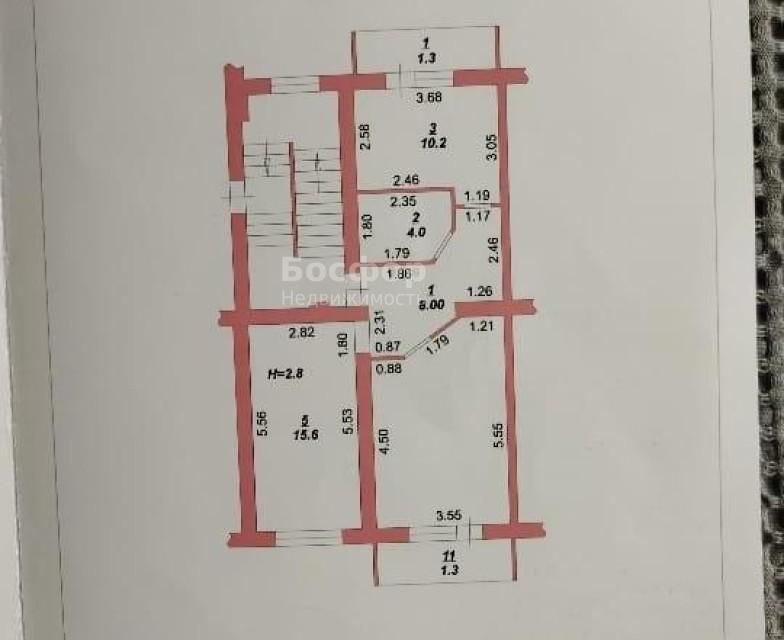 Продаётся 2-комнатная квартира, 58.4 м²
