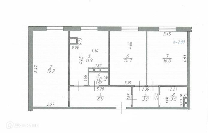 Продаётся 3-комнатная квартира, 79 м²