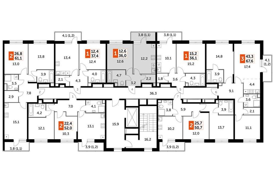 Продаётся 1-комнатная квартира, 36 м²