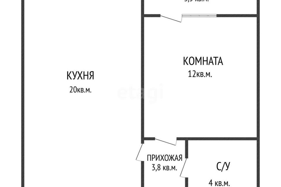 Продаётся 1-комнатная квартира, 42.3 м²