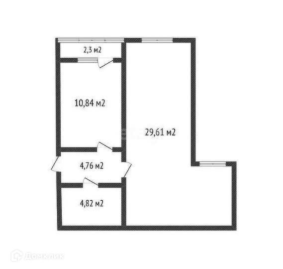 Продаётся 1-комнатная квартира, 50.1 м²
