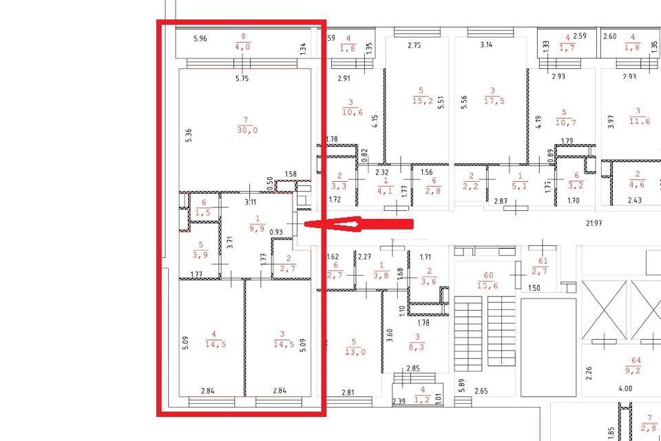 Продаётся 3-комнатная квартира, 79.9 м²