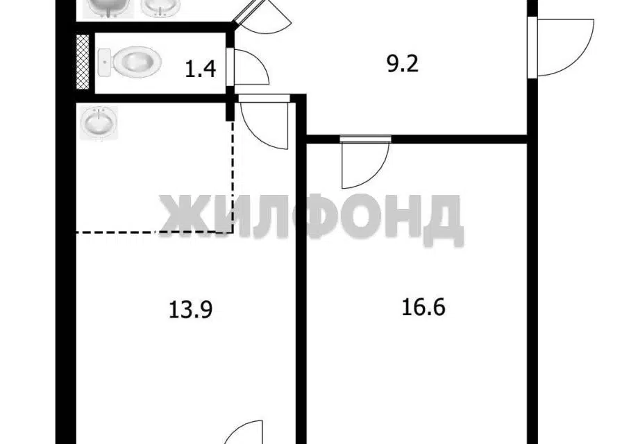 Продаётся 2-комнатная квартира, 50.6 м²