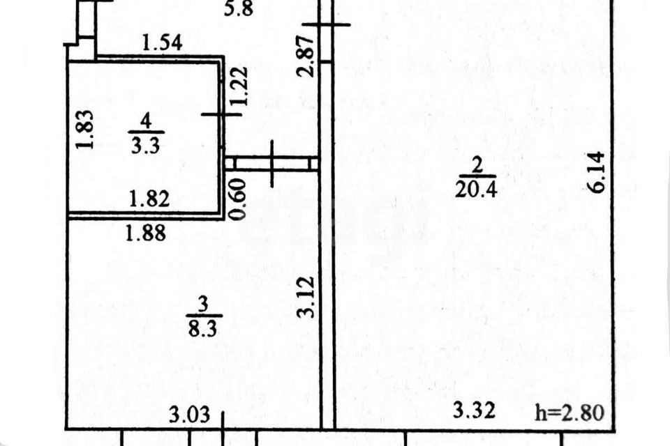 Продаётся 1-комнатная квартира, 37.8 м²