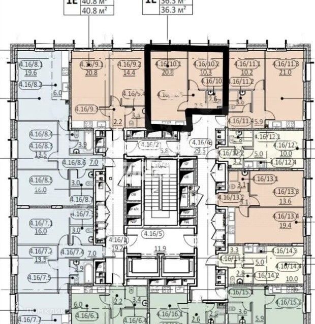 Продаётся 1-комнатная квартира, 36.6 м²