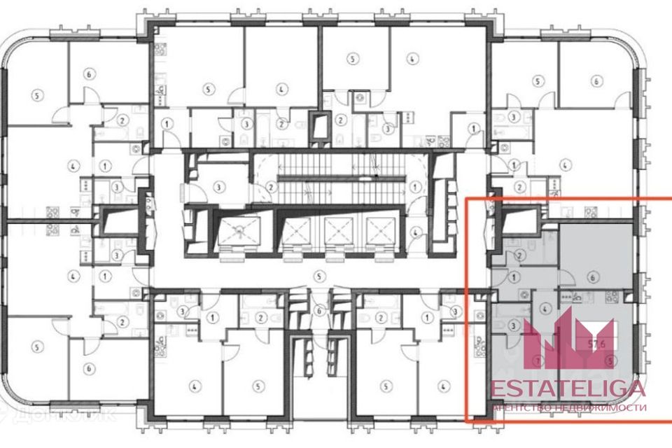 Продаётся 2-комнатная квартира, 57.6 м²