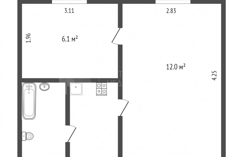 Продаётся студия, 12.5 м²