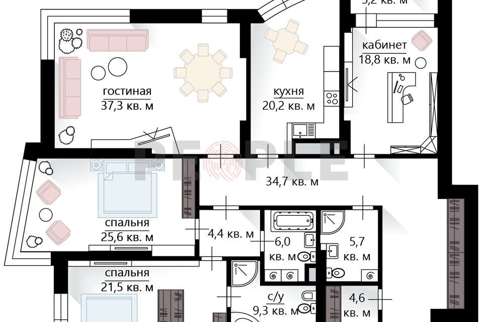 Продаётся 5-комнатная квартира, 194.7 м²