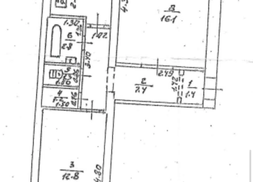 Продаётся 2-комнатная квартира, 50.4 м²