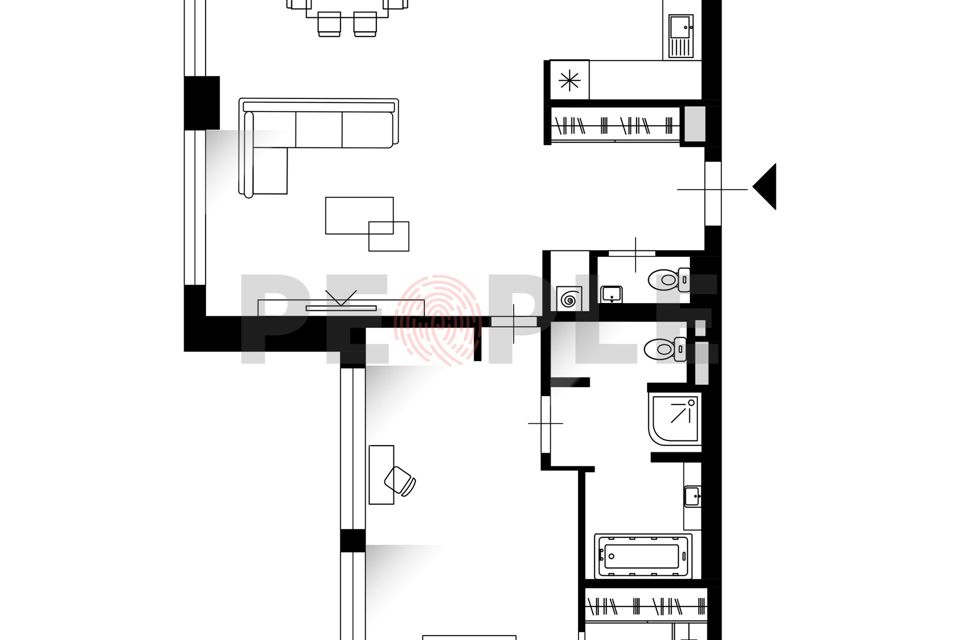 Продаётся 2-комнатная квартира, 82 м²