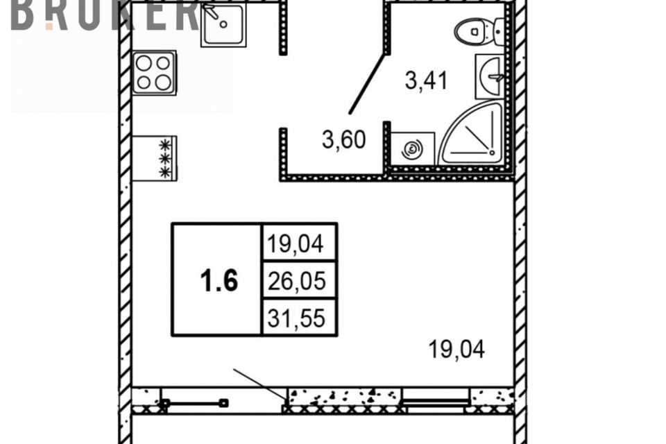 Сдаётся студия, 26 м²