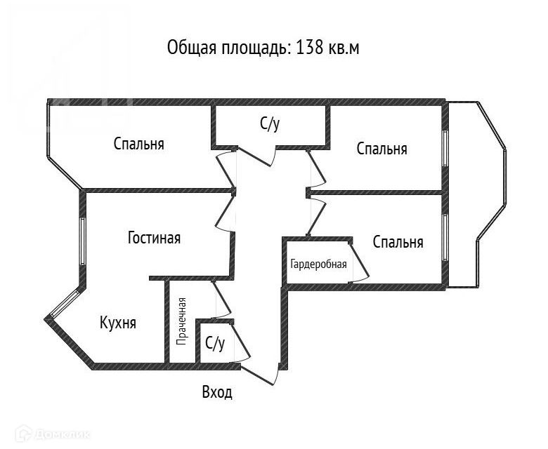 Сдаётся 4-комнатная квартира, 157 м²