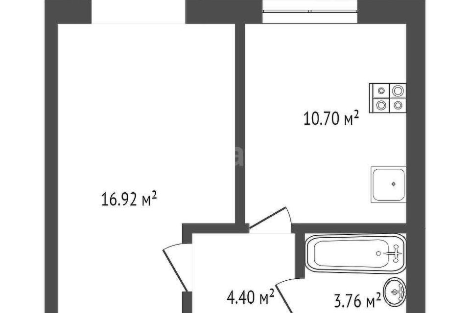 Продаётся 1-комнатная квартира, 36.5 м²