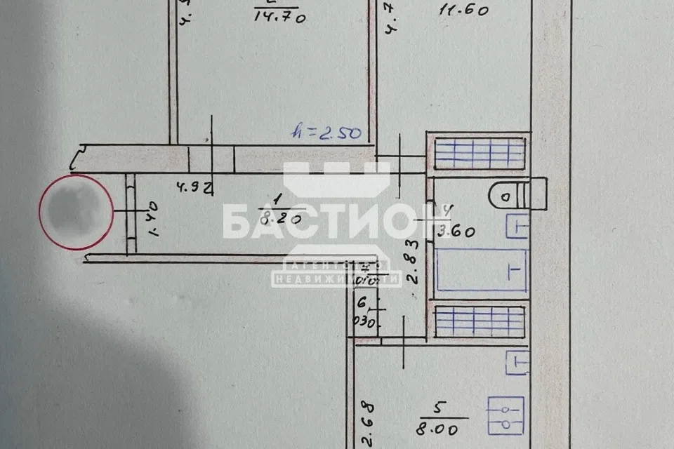 Продаётся 2-комнатная квартира, 50 м²