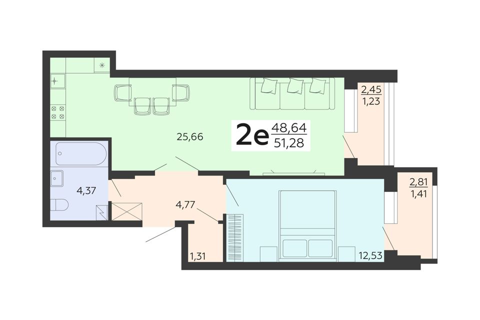 Купить 1-комнатную квартиру 31,6 м² по адресу Воронеж, микрорайон Подгорное - id