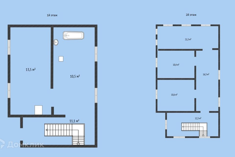 Продаётся 2-этажный дом, 82.3 м²