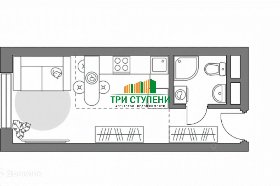 Продаётся студия, 26 м²