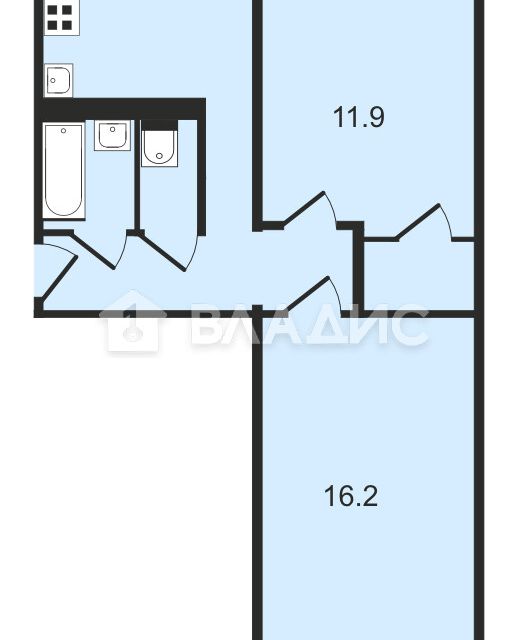 Продаётся 2-комнатная квартира, 46 м²