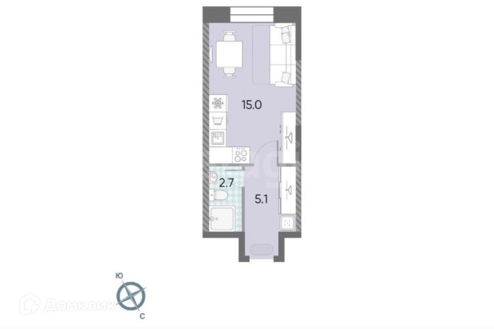 Продаётся студия, 22.8 м²