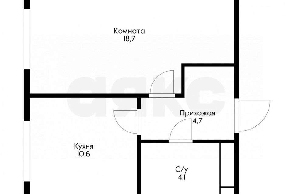 Продаётся 1-комнатная квартира, 38.1 м²