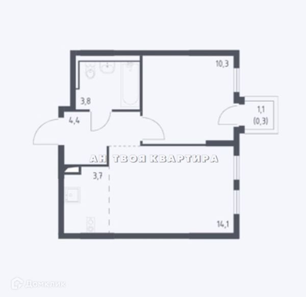 Продаётся 2-комнатная квартира, 36.6 м²