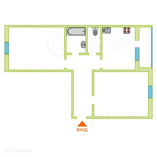 Продаётся 2-комнатная квартира, 48 м²