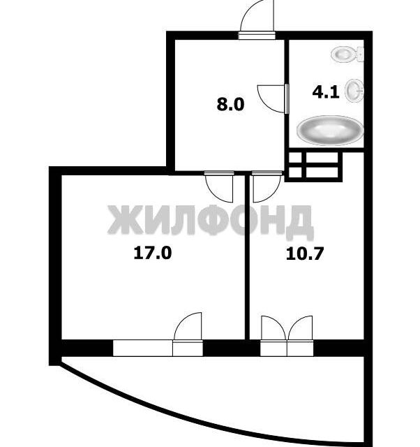 Продаётся 1-комнатная квартира, 38.5 м²