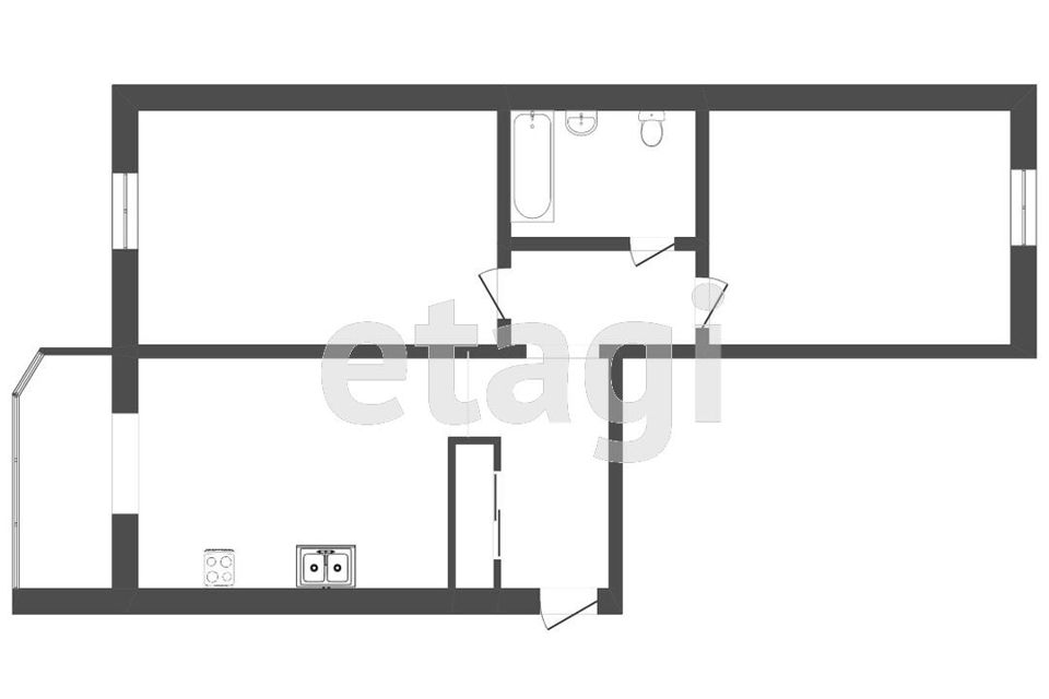 Продаётся 2-комнатная квартира, 66.4 м²