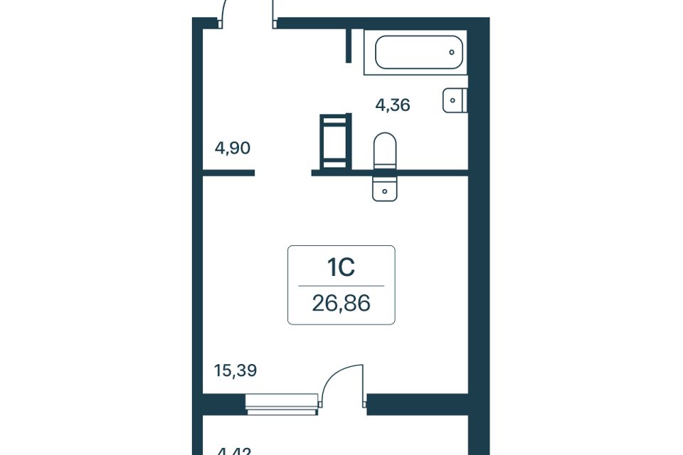 Продаётся студия, 24.3 м²