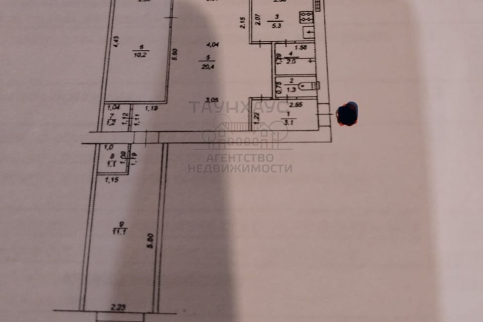 Продаётся 3-комнатная квартира, 55.7 м²