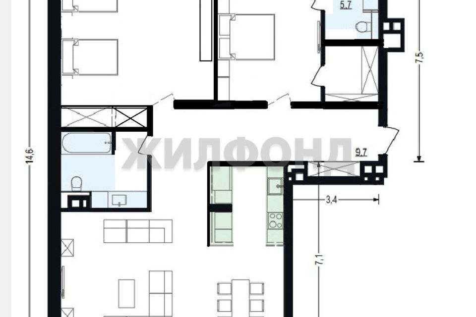 Сдаётся студия, 133 м²