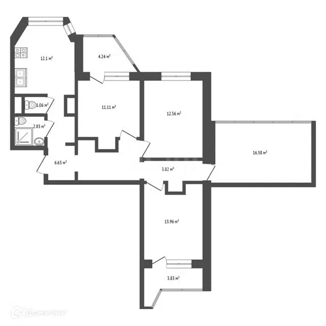 Продаётся 4-комнатная квартира, 94 м²