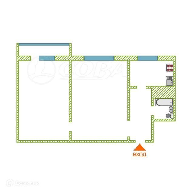 Продаётся 2-комнатная квартира, 47 м²