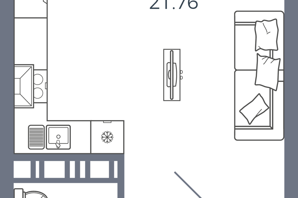 Продаётся 1-комнатная квартира, 30.8 м²