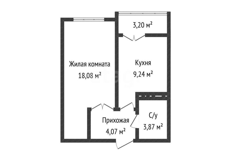 Продаётся 1-комнатная квартира, 36.4 м²