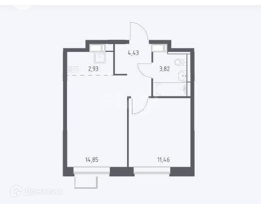 Продаётся 2-комнатная квартира, 37.49 м²