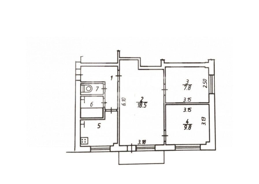 Продаётся 3-комнатная квартира, 50.1 м²