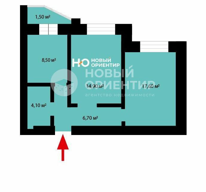 Продаётся 2-комнатная квартира, 51.8 м²